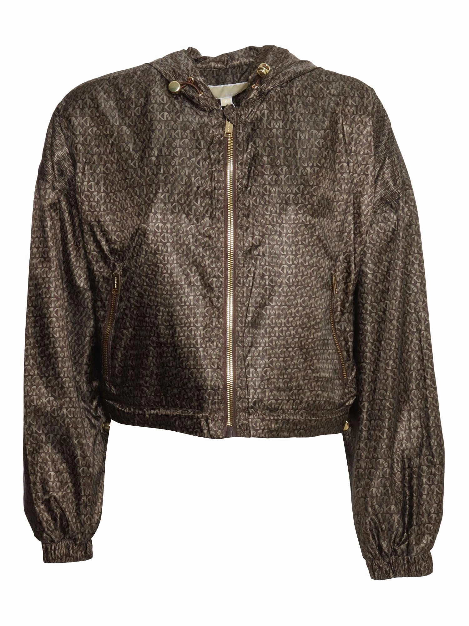 Michael Michael Kors All-Over Logo Cropped Windbreaker