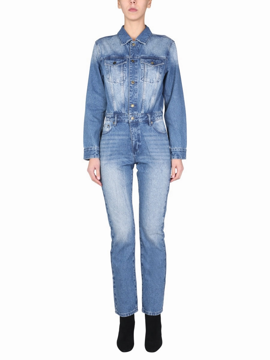 Michael Michael Kors Buttoned Denim Jumpsuit
