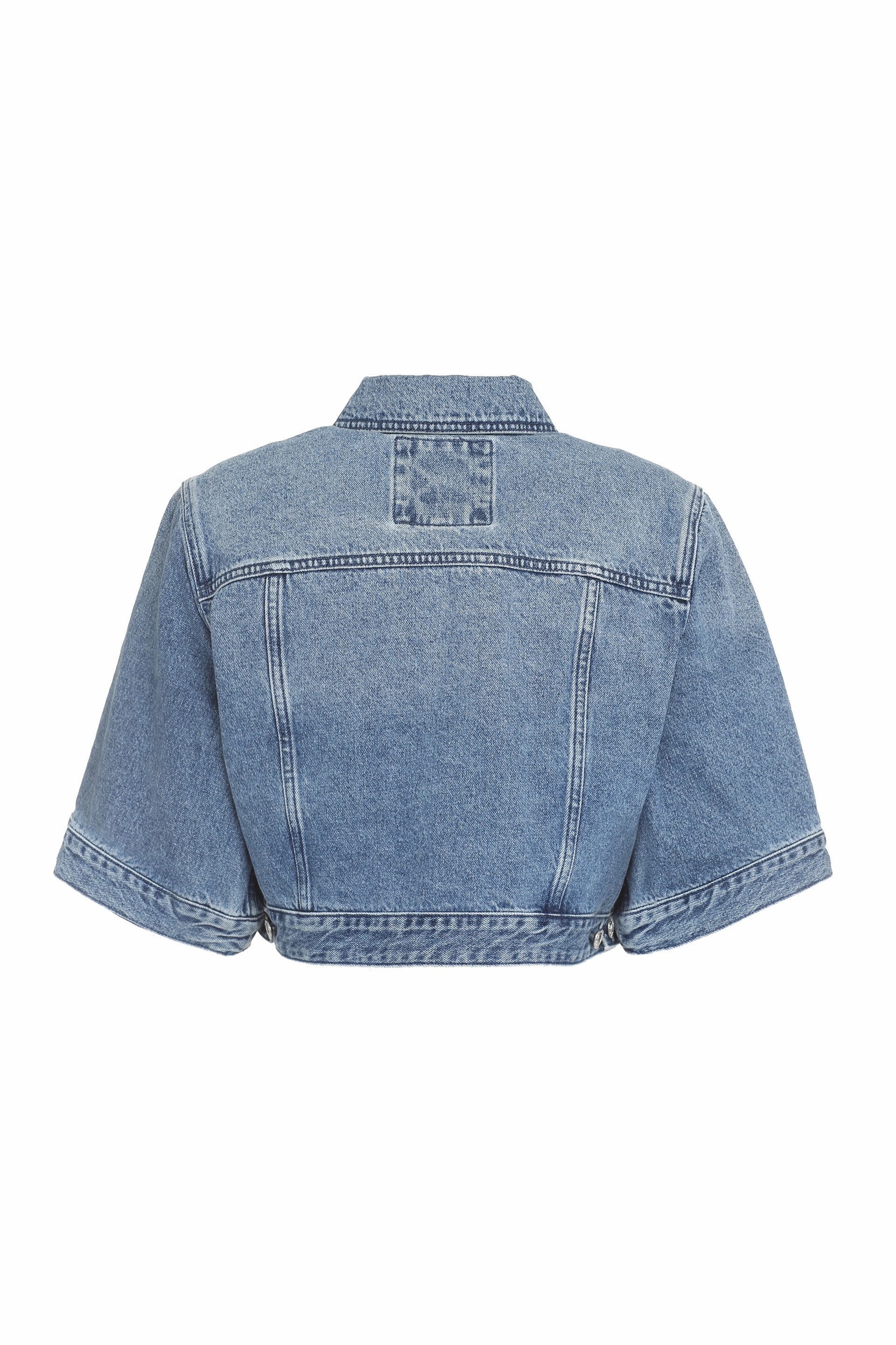 Michael Michael Kors Short-Sleeved Cropped Denim Jacket