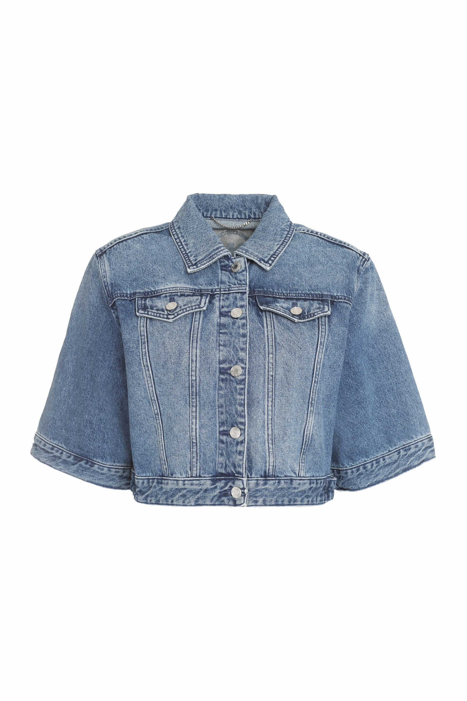 Michael Michael Kors Short-Sleeved Cropped Denim Jacket
