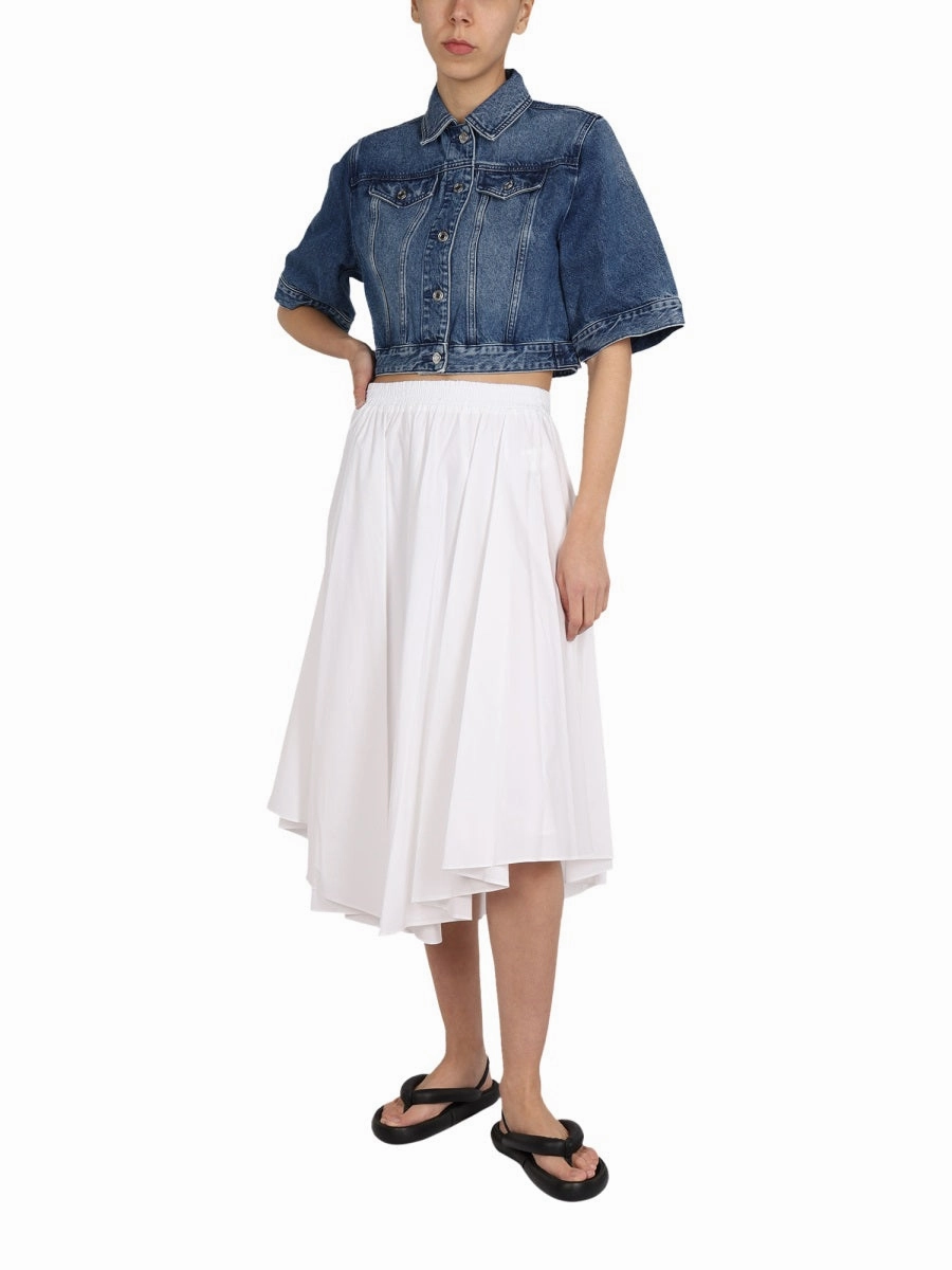 Michael Michael Kors Short-Sleeved Cropped Denim Jacket