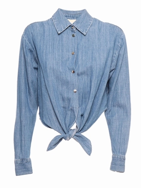 Michael Michael Kors Tie-Front Buttoned Denim Shirt