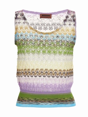 Missoni Sleeveless Striped Tank Top