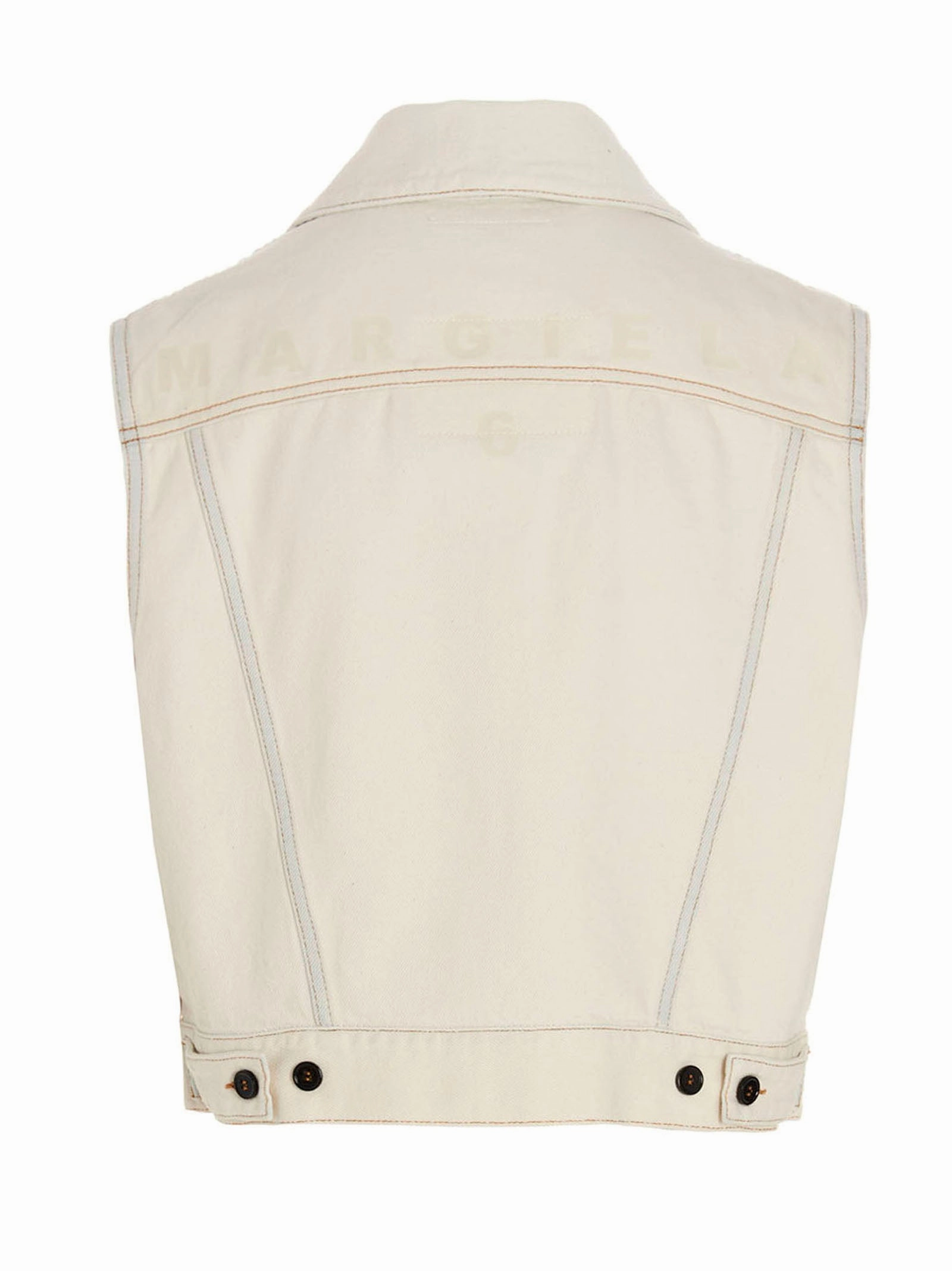 MM6 Maison Margiela Denim Sleeveless Buttoned Jacket