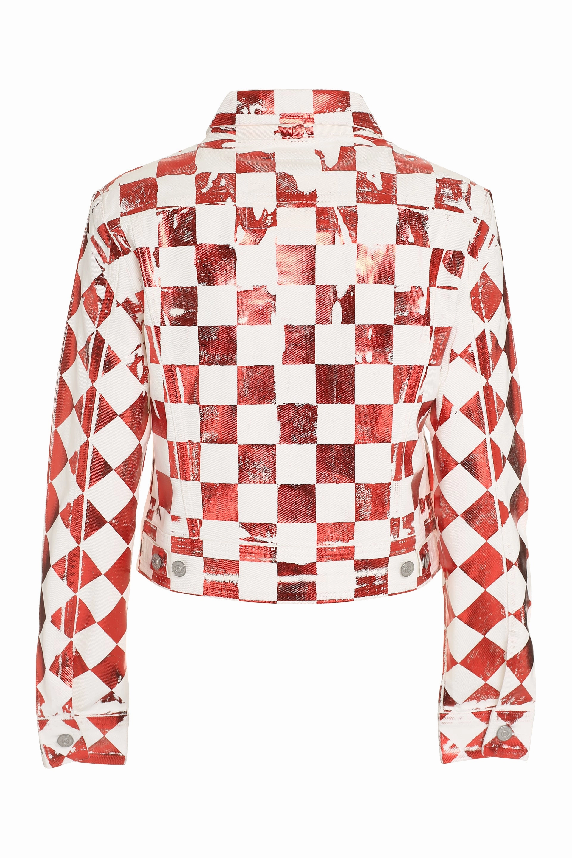 MM6 Maison Margiela Metallic Check Printed Denim Jacket