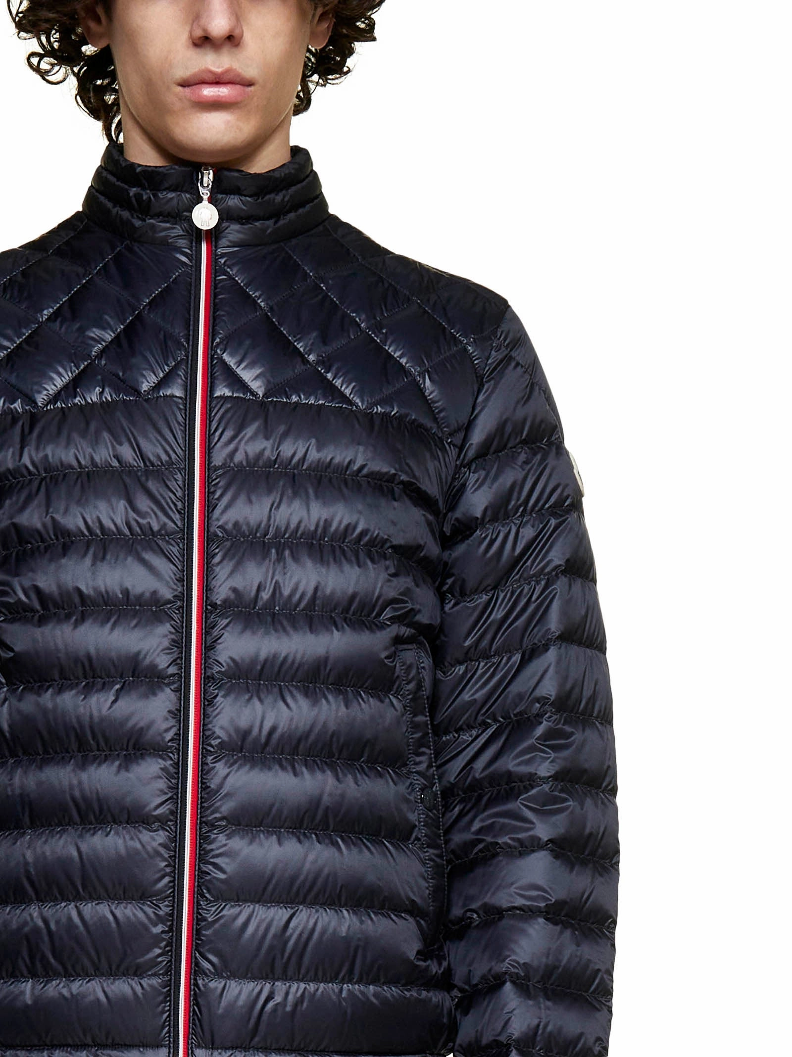 Moncler Logo Patch Zipped Mockneck Jacket
