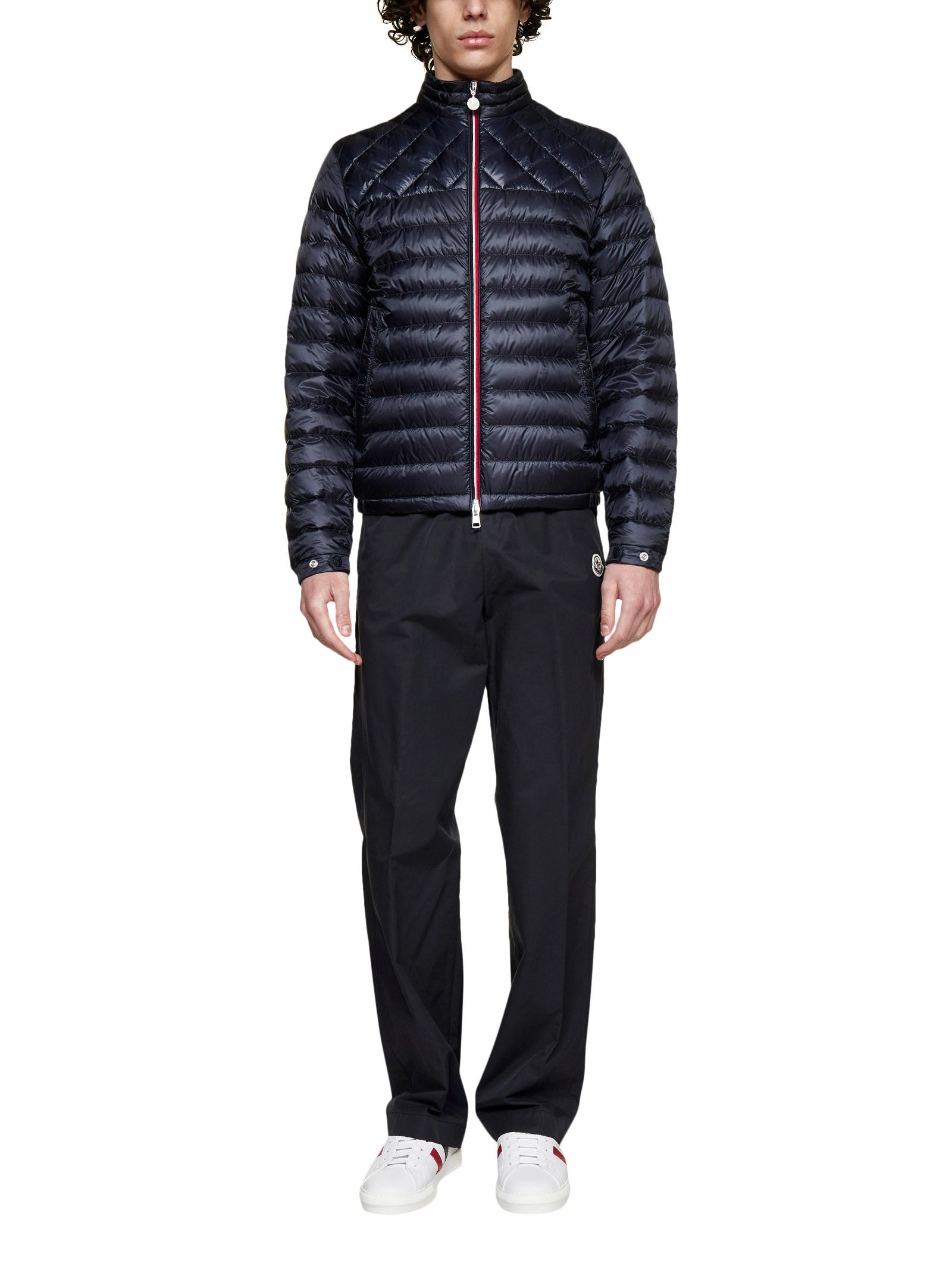 Moncler Logo Patch Zipped Mockneck Jacket