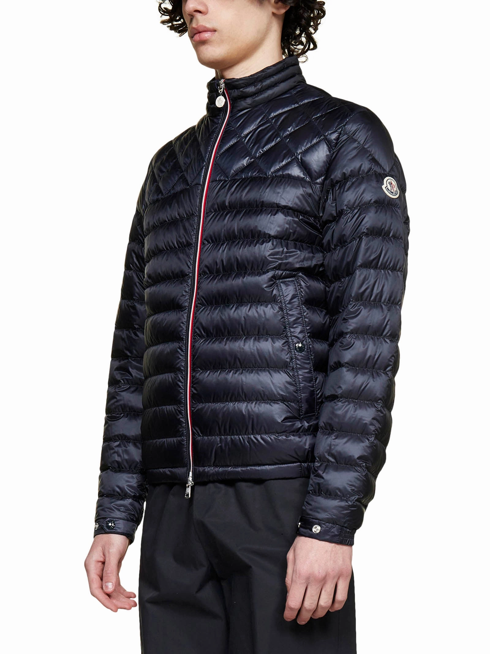 Moncler Logo Patch Zipped Mockneck Jacket
