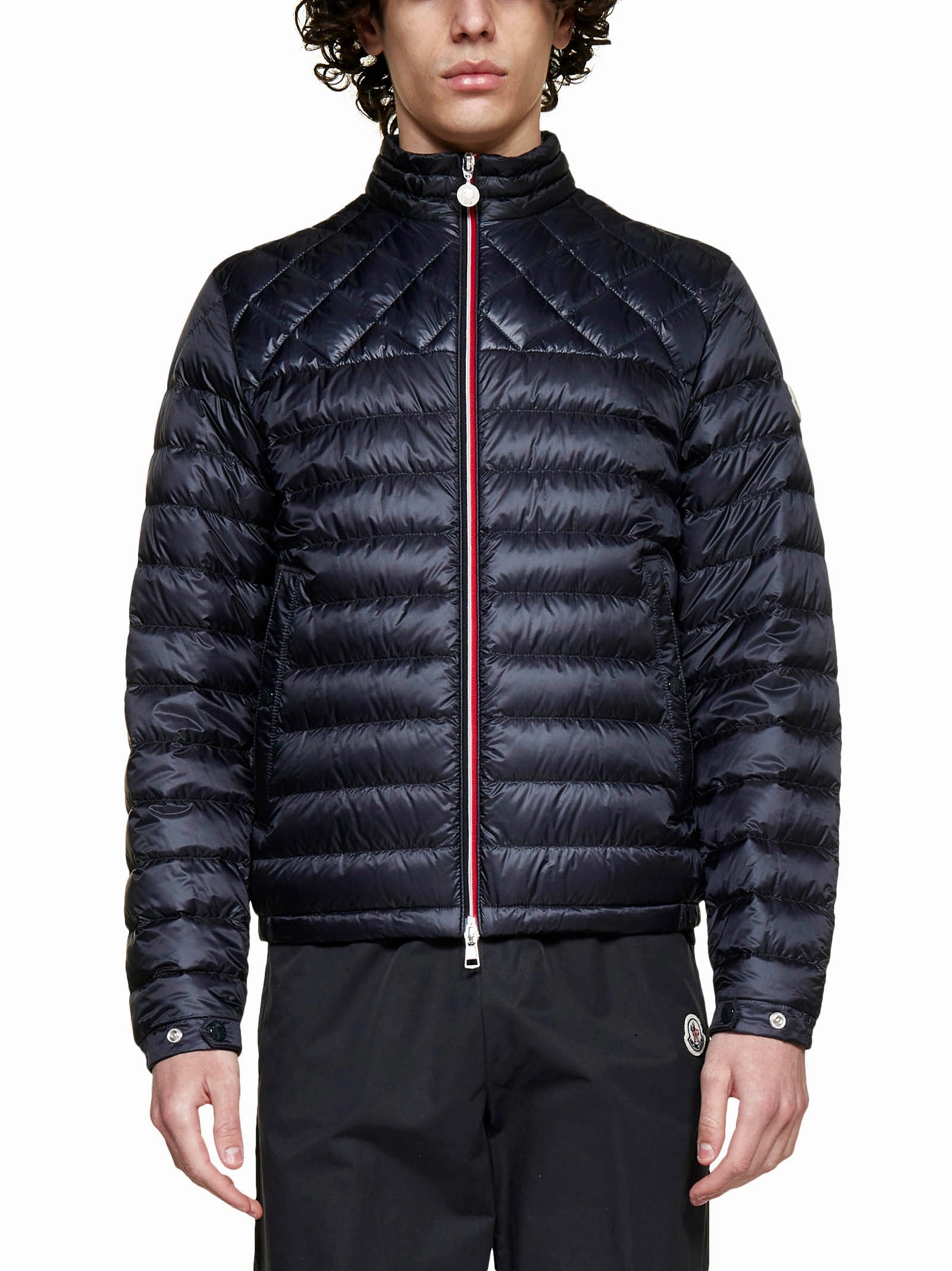 Moncler Logo Patch Zipped Mockneck Jacket