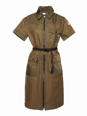 Moncler Panelled Zipped Cargo Shirt Dress