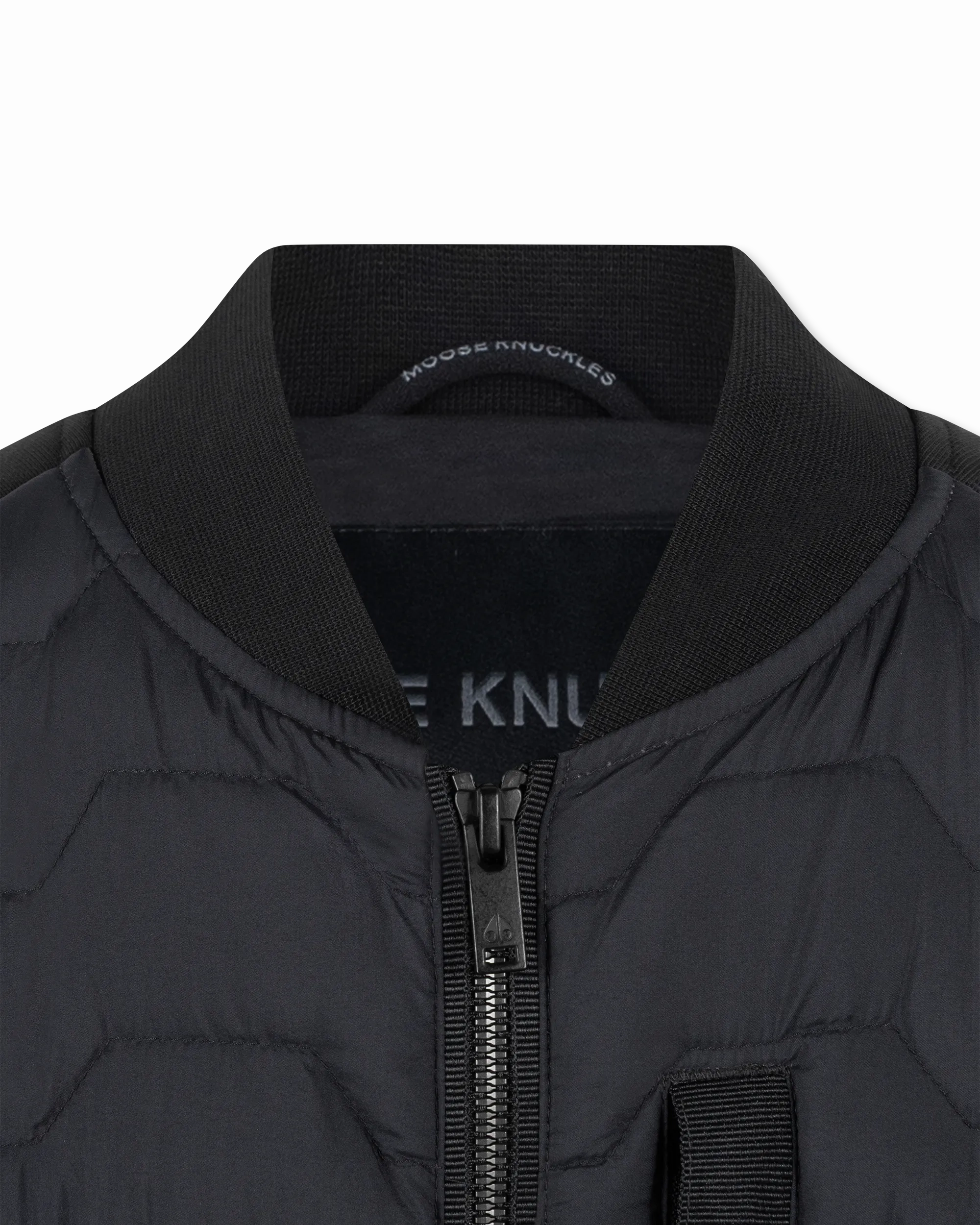 Moose Knuckles Granite Down Hybrid Bomber Jacket