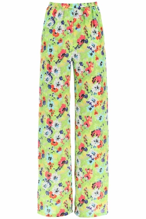 MSGM Floral Printed Wide Leg Pants