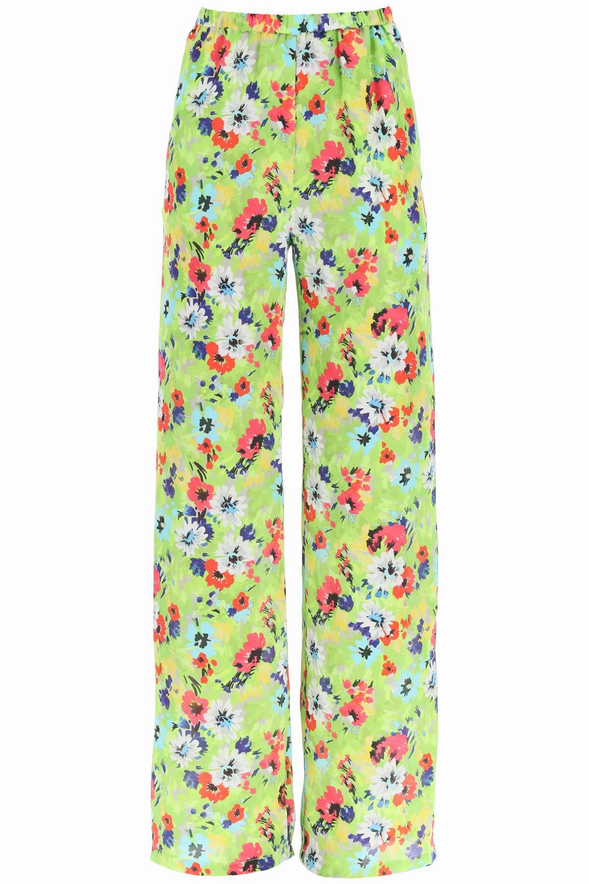 MSGM Floral Printed Wide Leg Pants