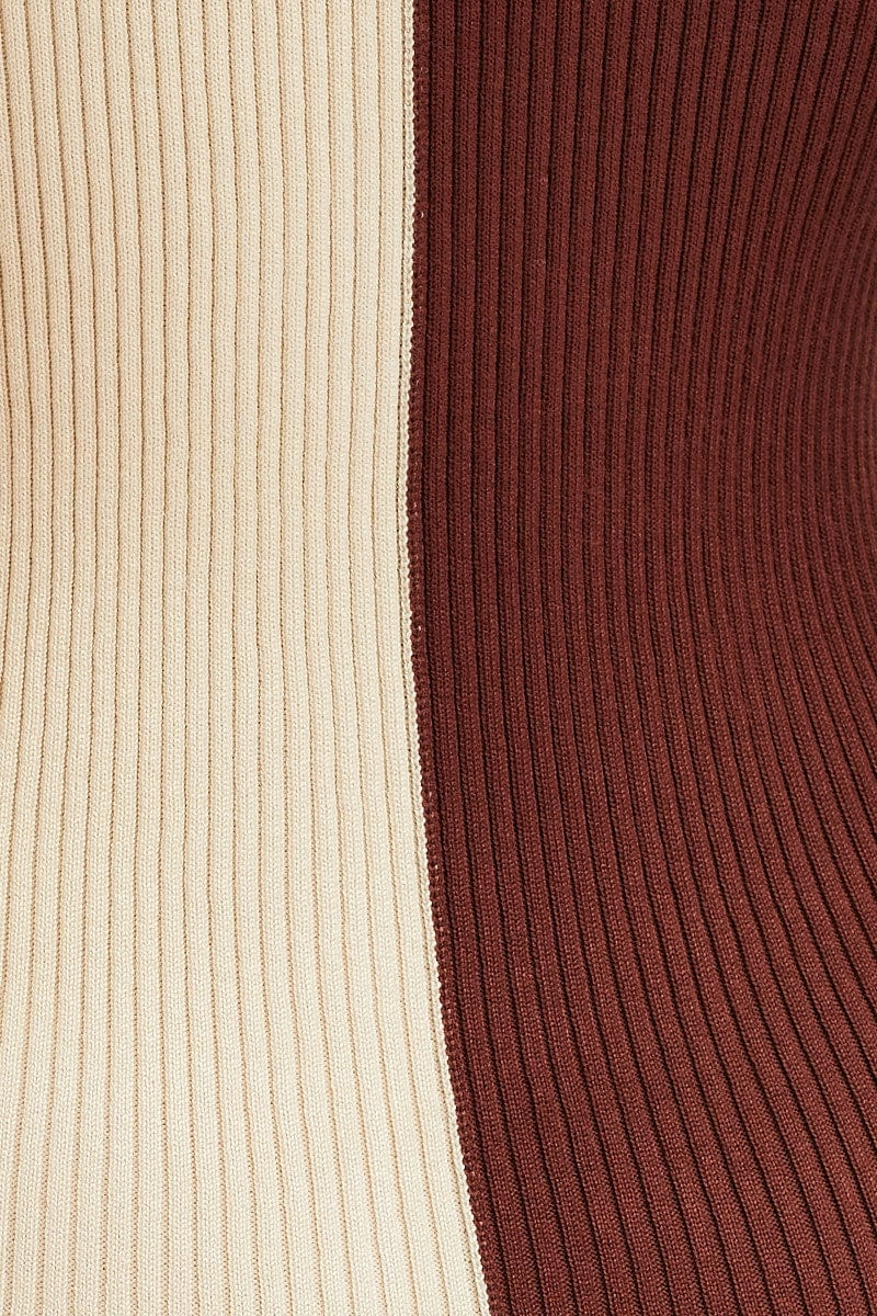 Multi Colorblock Button Front Knit Dress