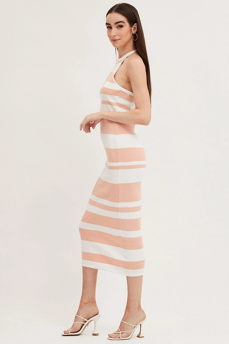 Multi Kint Midi Dress