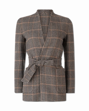 Nuraghe Collarless Belted Jacket