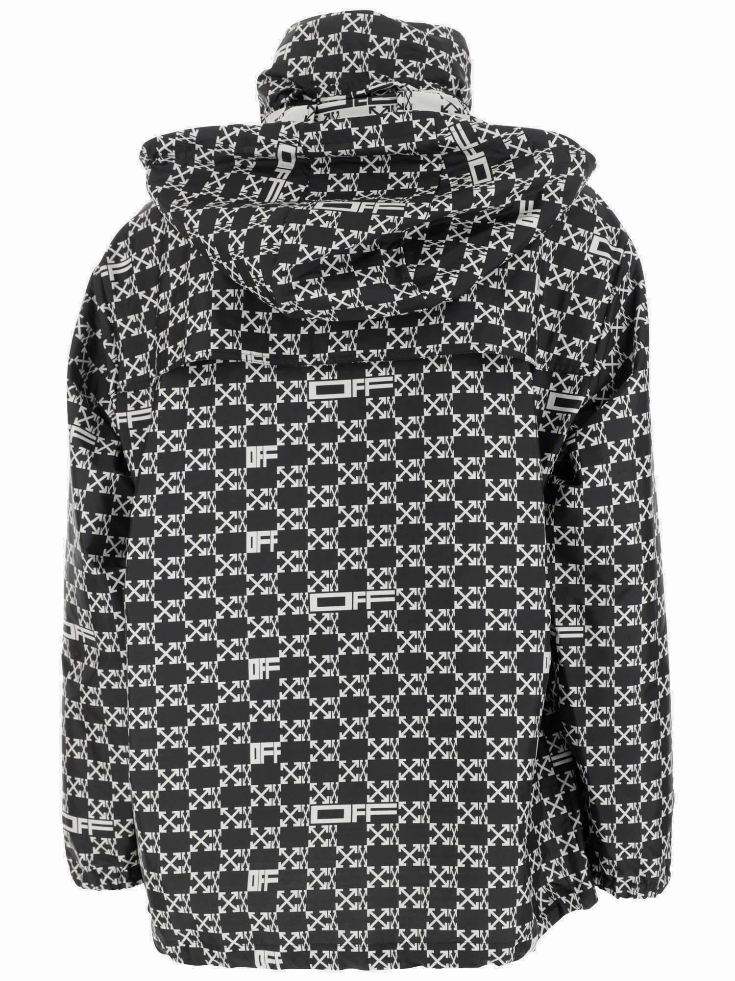 Off-White All-Over Logo Printed Zipped Windbreaker