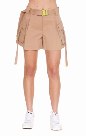 Off-White Button Detailed Belted Shorts