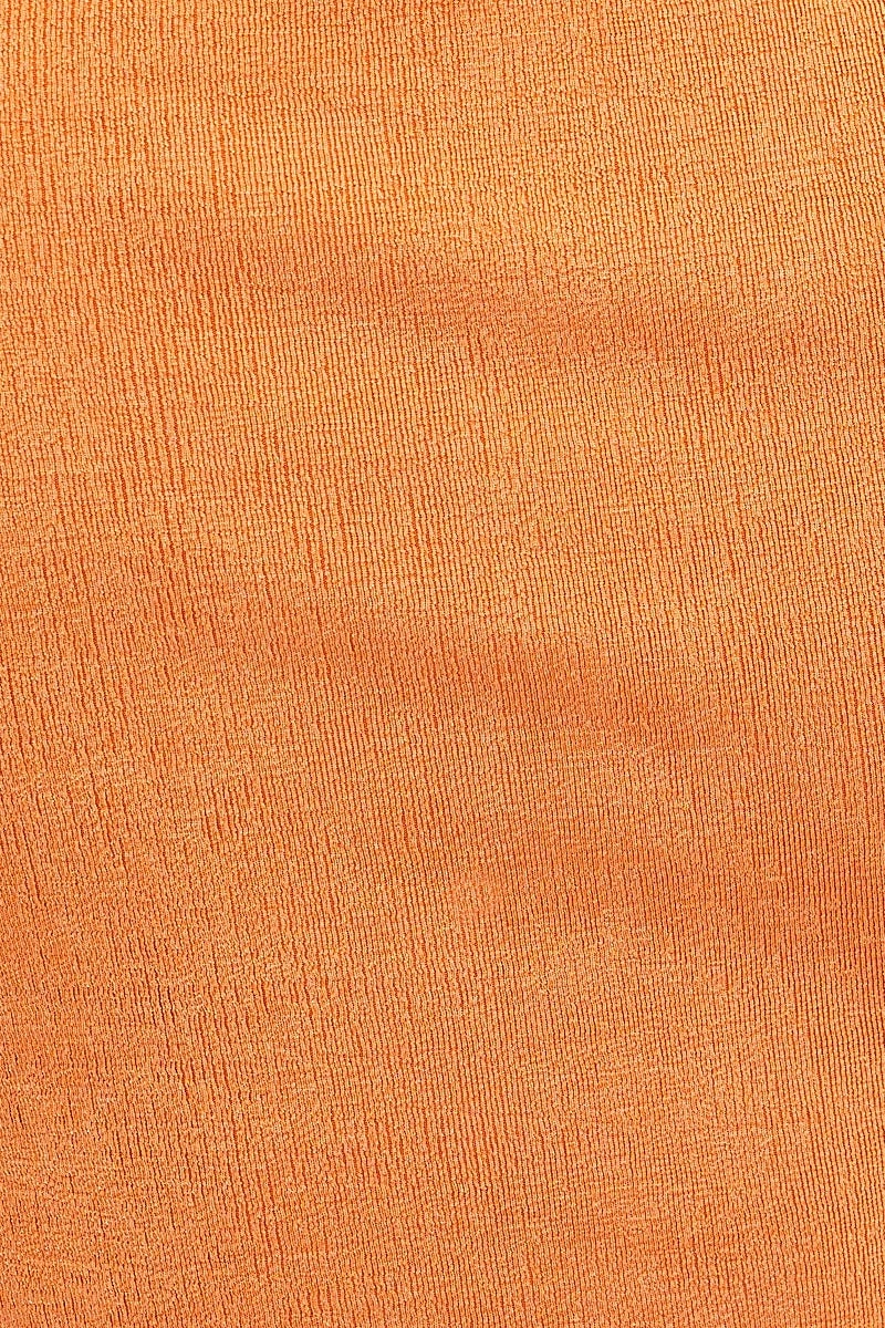 Orange Slinky Jersey Long Sleeve Top