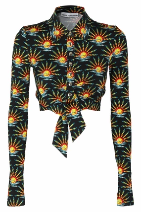 Paco Rabanne Button-Up Cropped Top