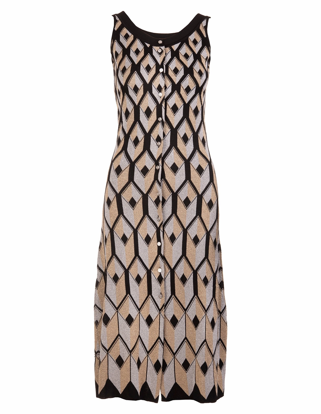 Paco Rabanne Button-Up Sleeveless Midi Dress
