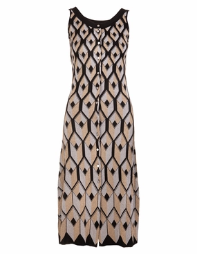 Paco Rabanne Button-Up Sleeveless Midi Dress