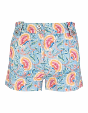 Paco Rabanne Floral Printed Denim Shorts
