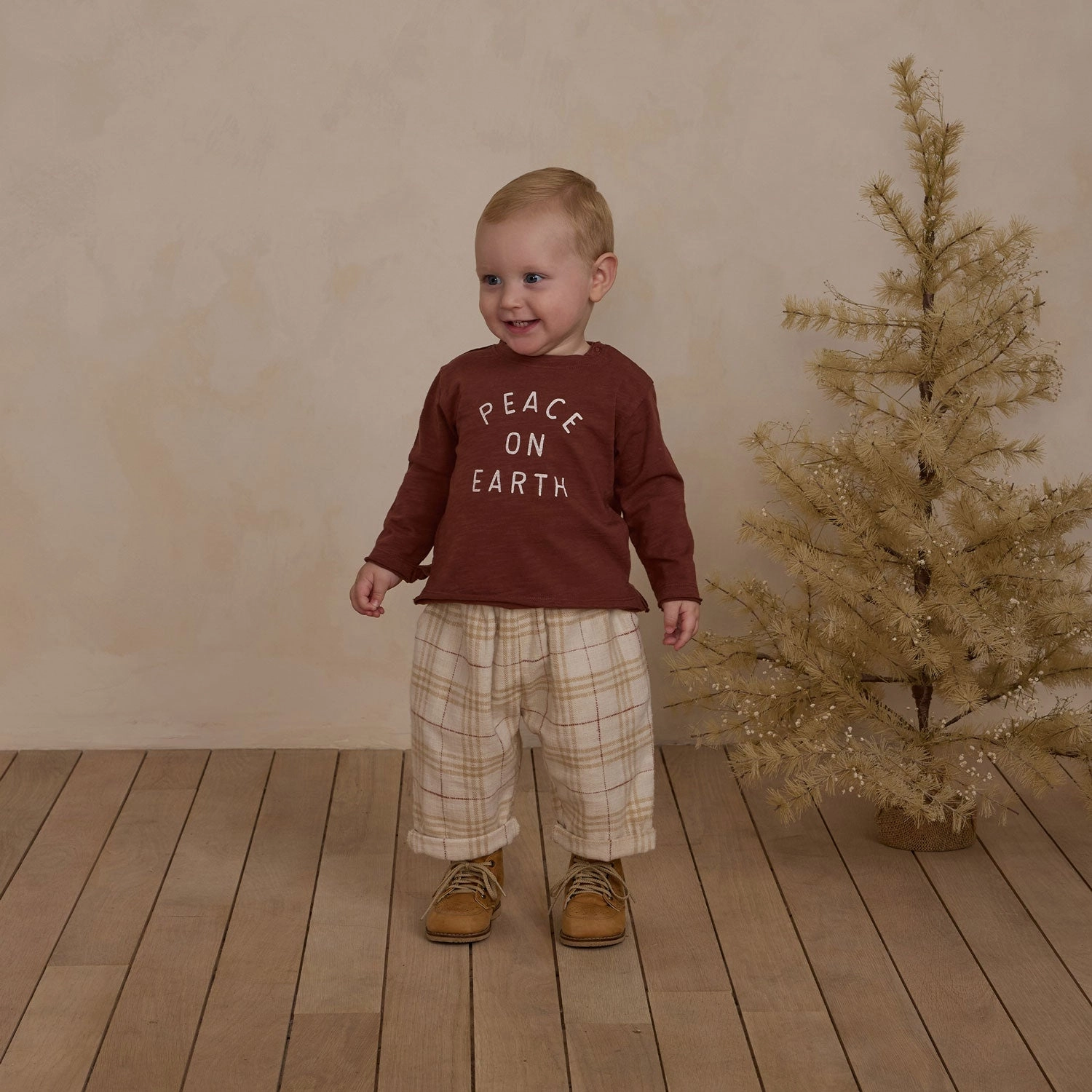 Palmer Pant - Vintage Plaid - Natural / Gold / Brick - FINAL SALE