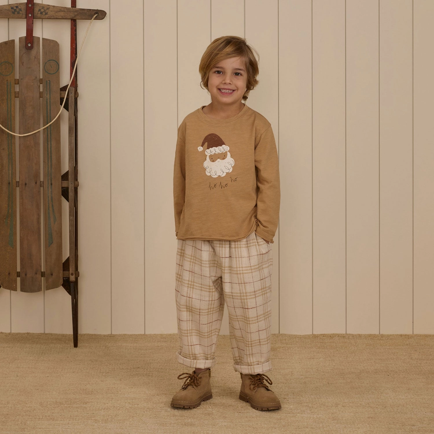 Palmer Pant - Vintage Plaid - Natural / Gold / Brick - FINAL SALE
