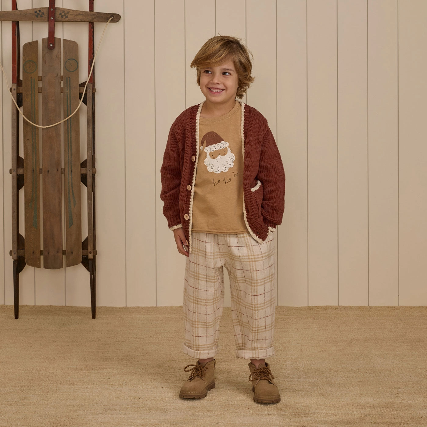 Palmer Pant - Vintage Plaid - Natural / Gold / Brick - FINAL SALE