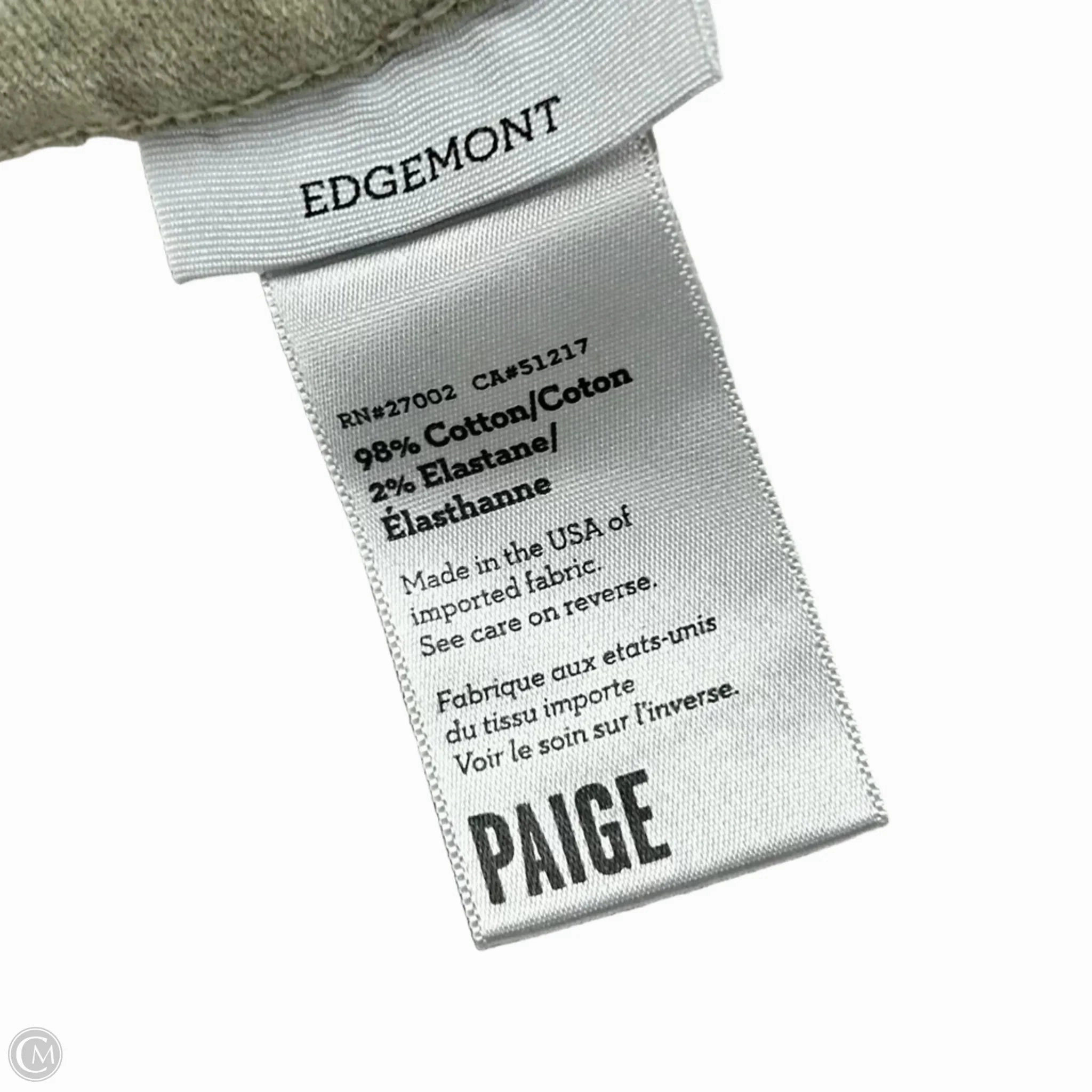 Pants Cargo & Utility By Paige In Green, Size: 8