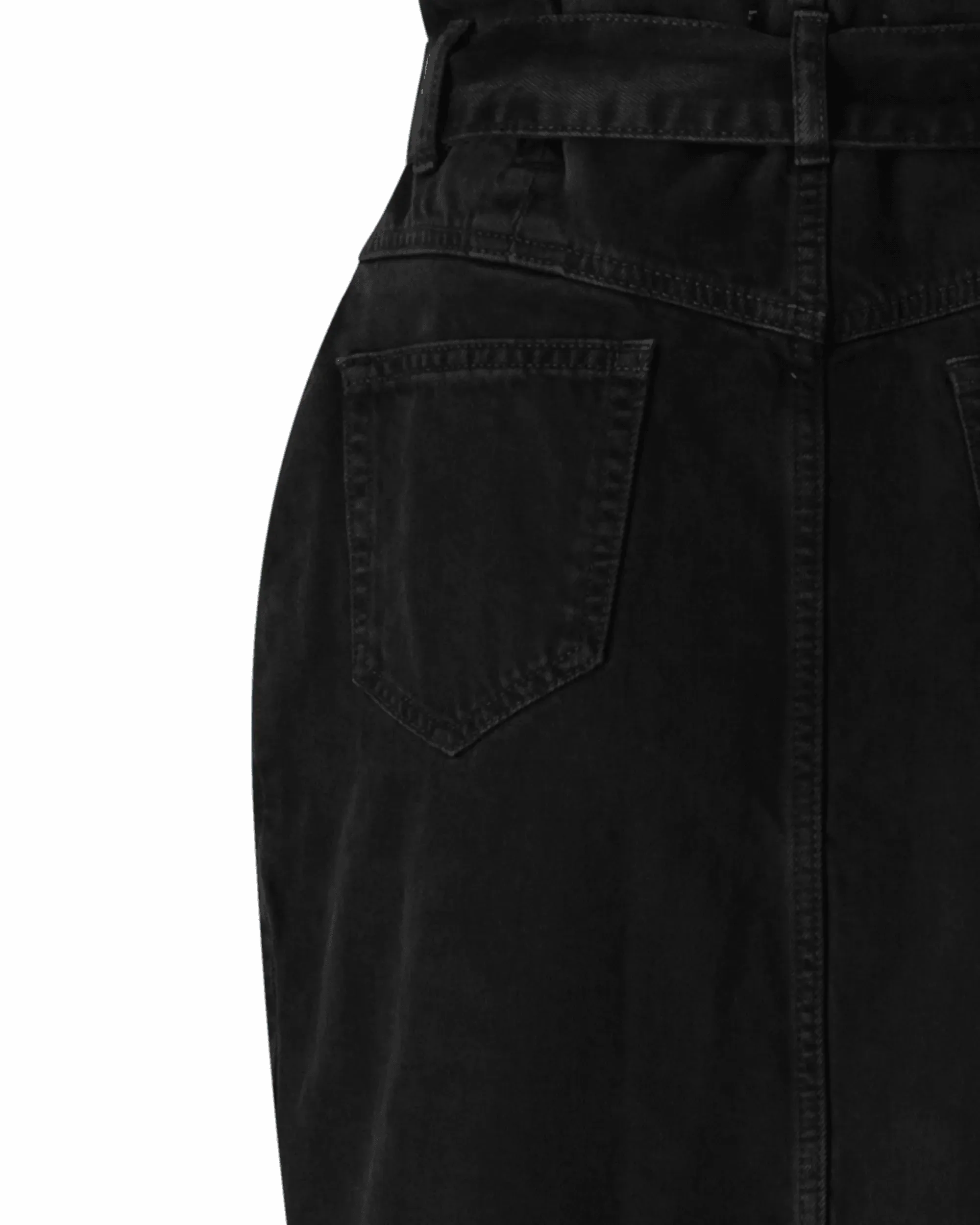 Paperbag Waist Denim Mini Skirt