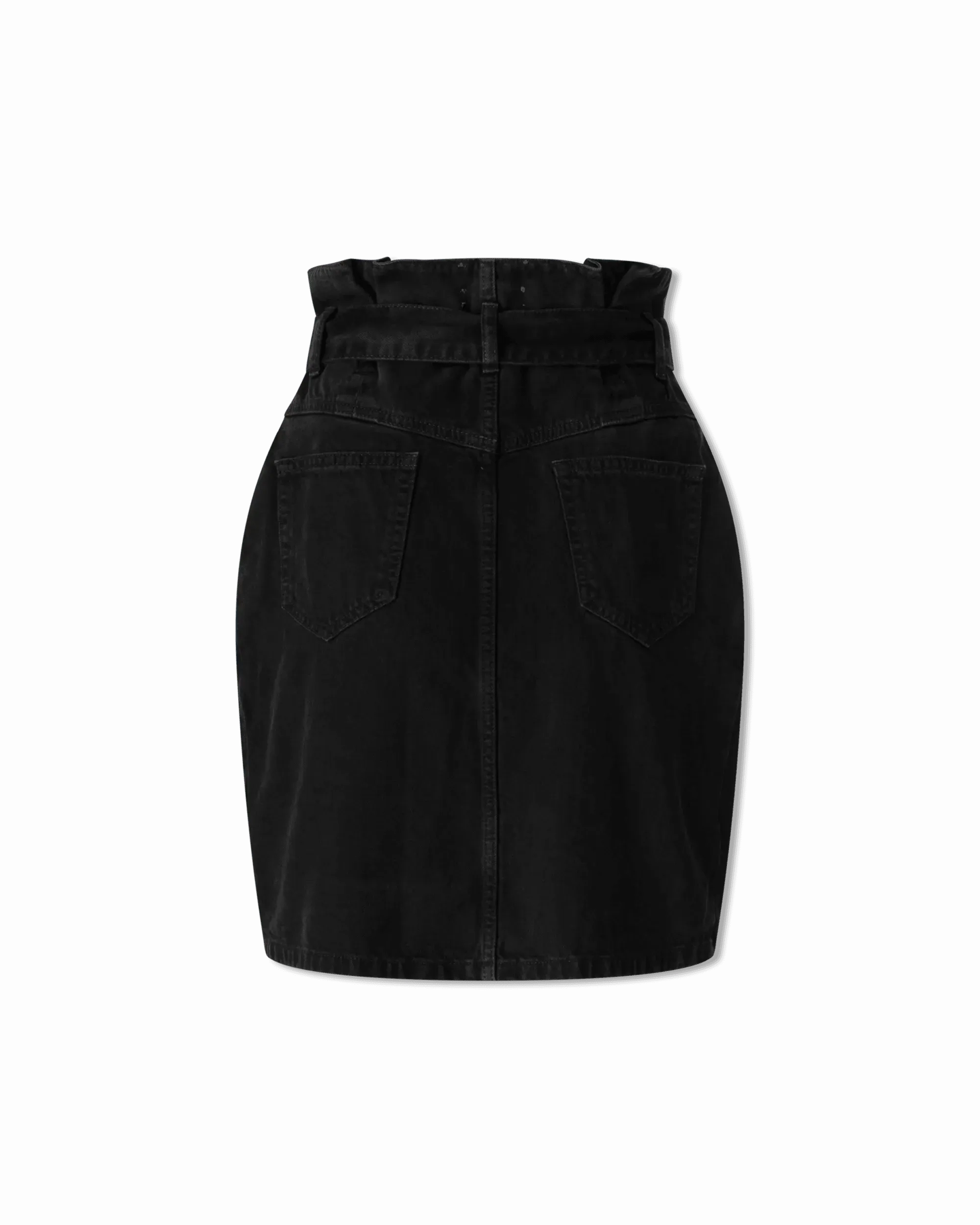Paperbag Waist Denim Mini Skirt