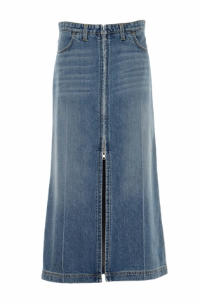 Philosophy Di Lorenzo Serafini High-Waisted Midi Denim Skirt