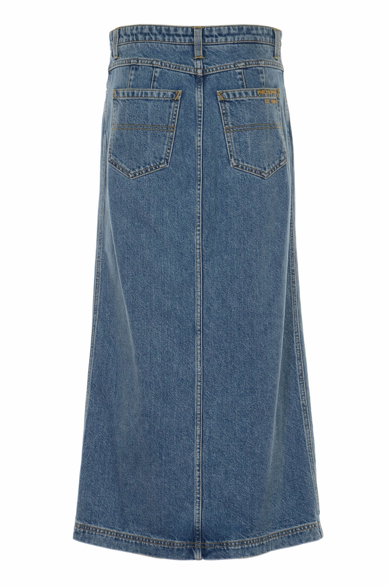 Philosophy Di Lorenzo Serafini High-Waisted Midi Denim Skirt