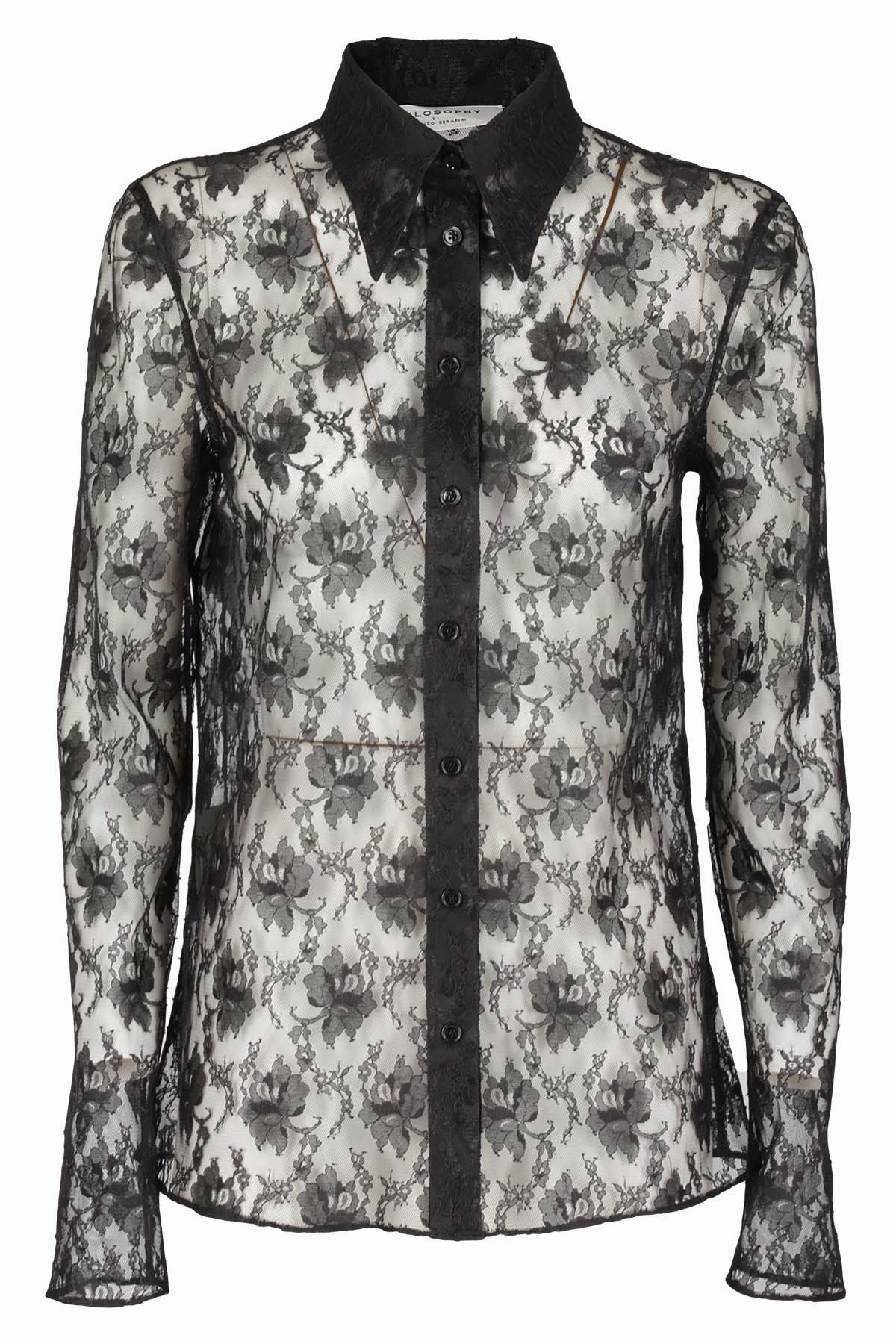Philosophy Di Lorenzo Serafini Lace-Detailed Button-Down Shirt