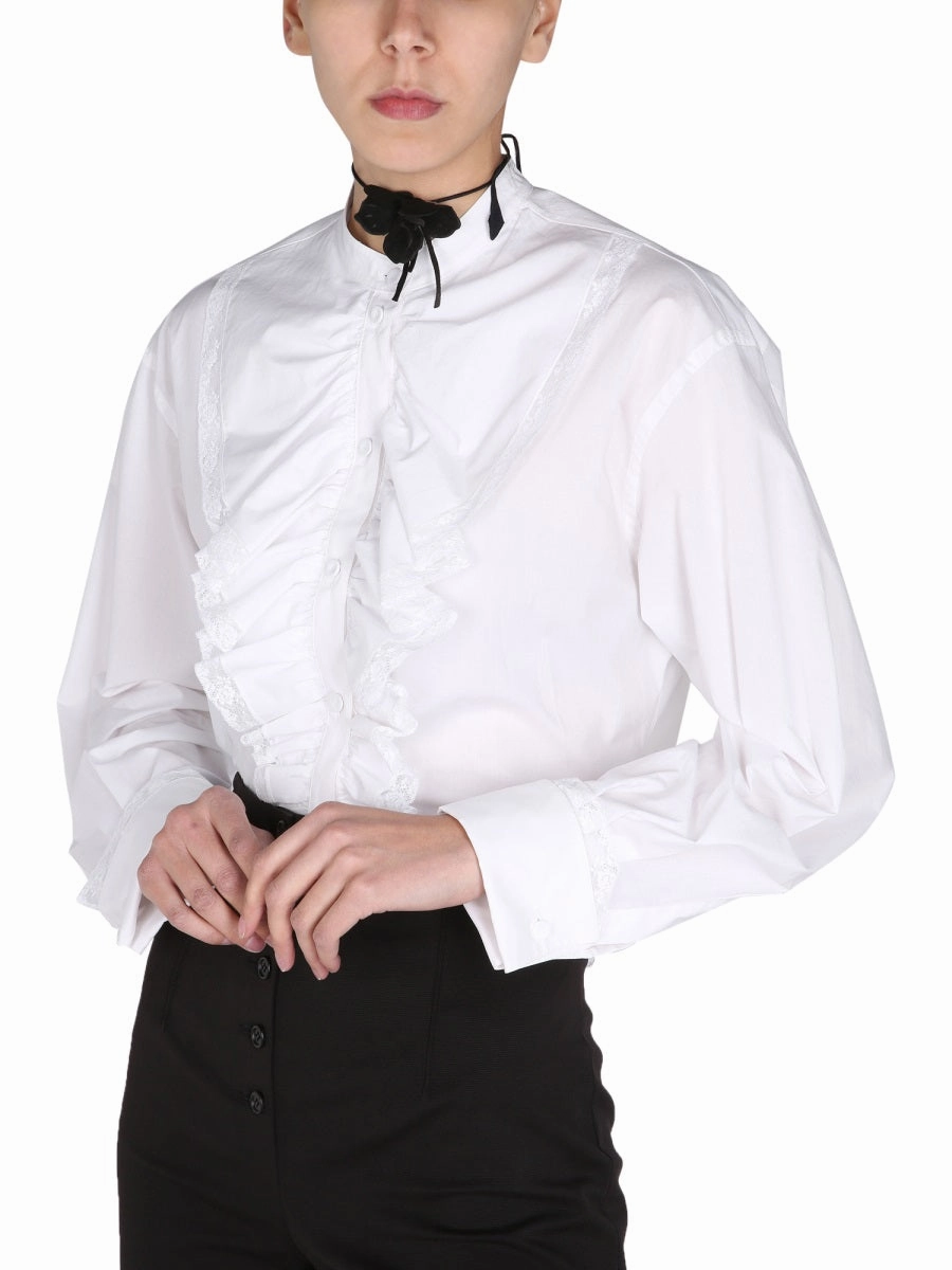 Philosophy Di Lorenzo Serafini Lace-Detailed Button-Down Shirt