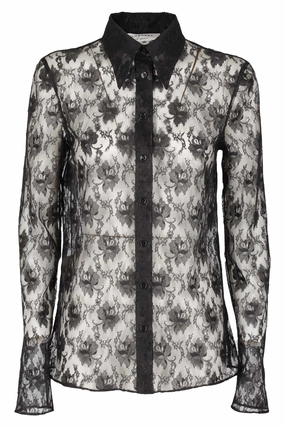 Philosophy Di Lorenzo Serafini Lace-Detailed Button-Down Shirt
