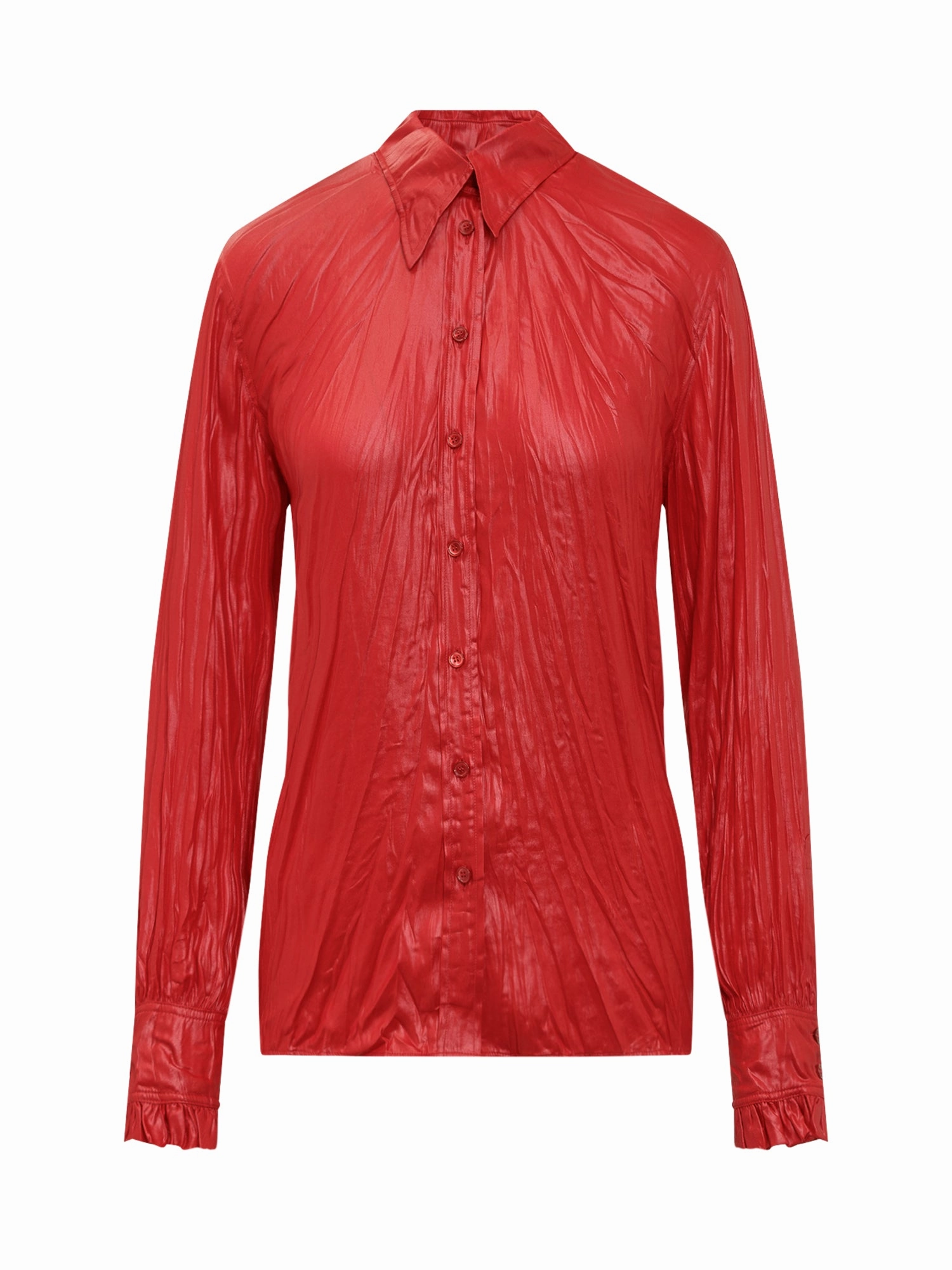 Philosophy Di Lorenzo Serafini Ruffle-Cuff Button-Up Shirt