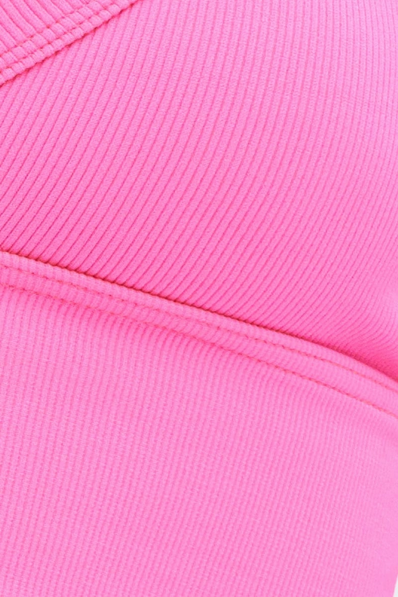 Pink Bralette V neck Seamless