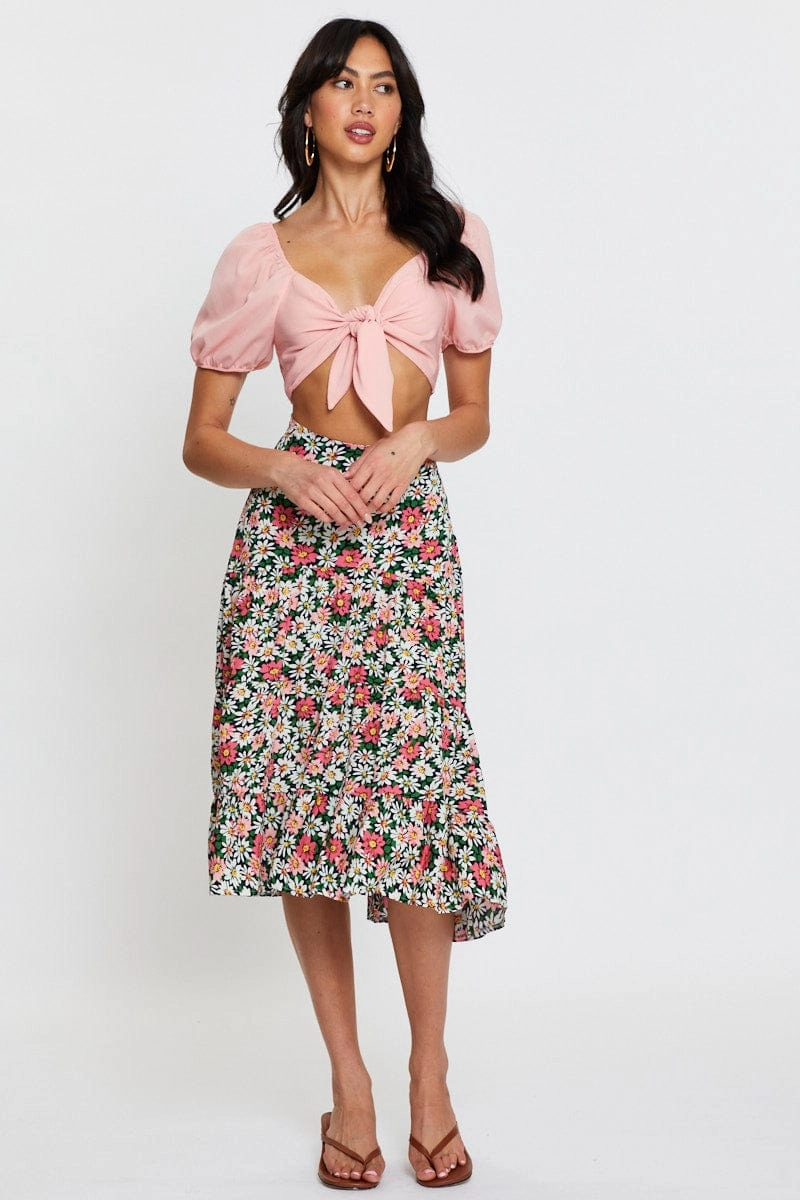 Pink Crop Bolero Short Sleeve