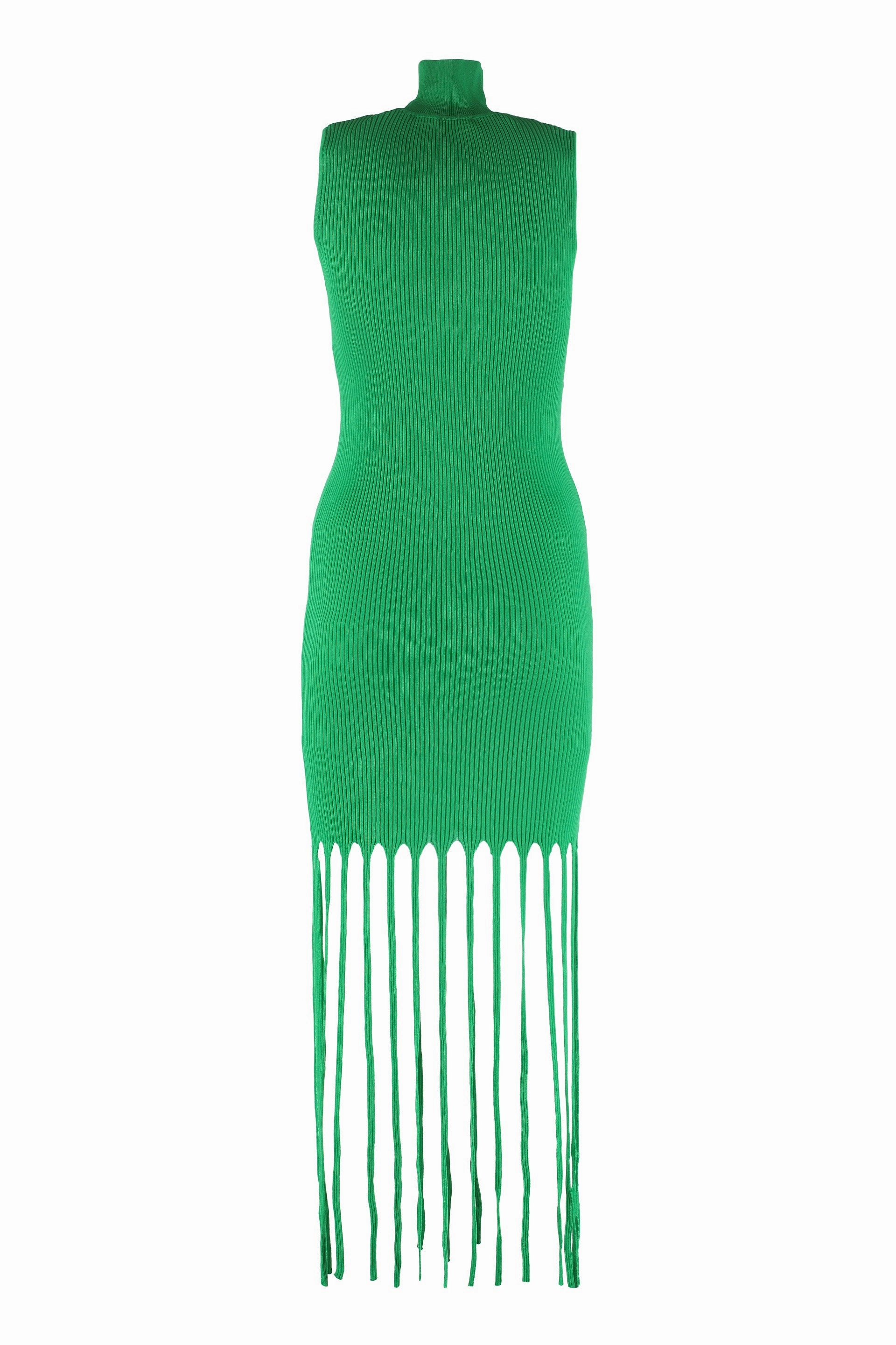 Pinko Fringed Rib Knit Dress