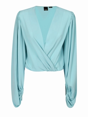 Pinko V-Neck Balloon Sleeved Bodysuit