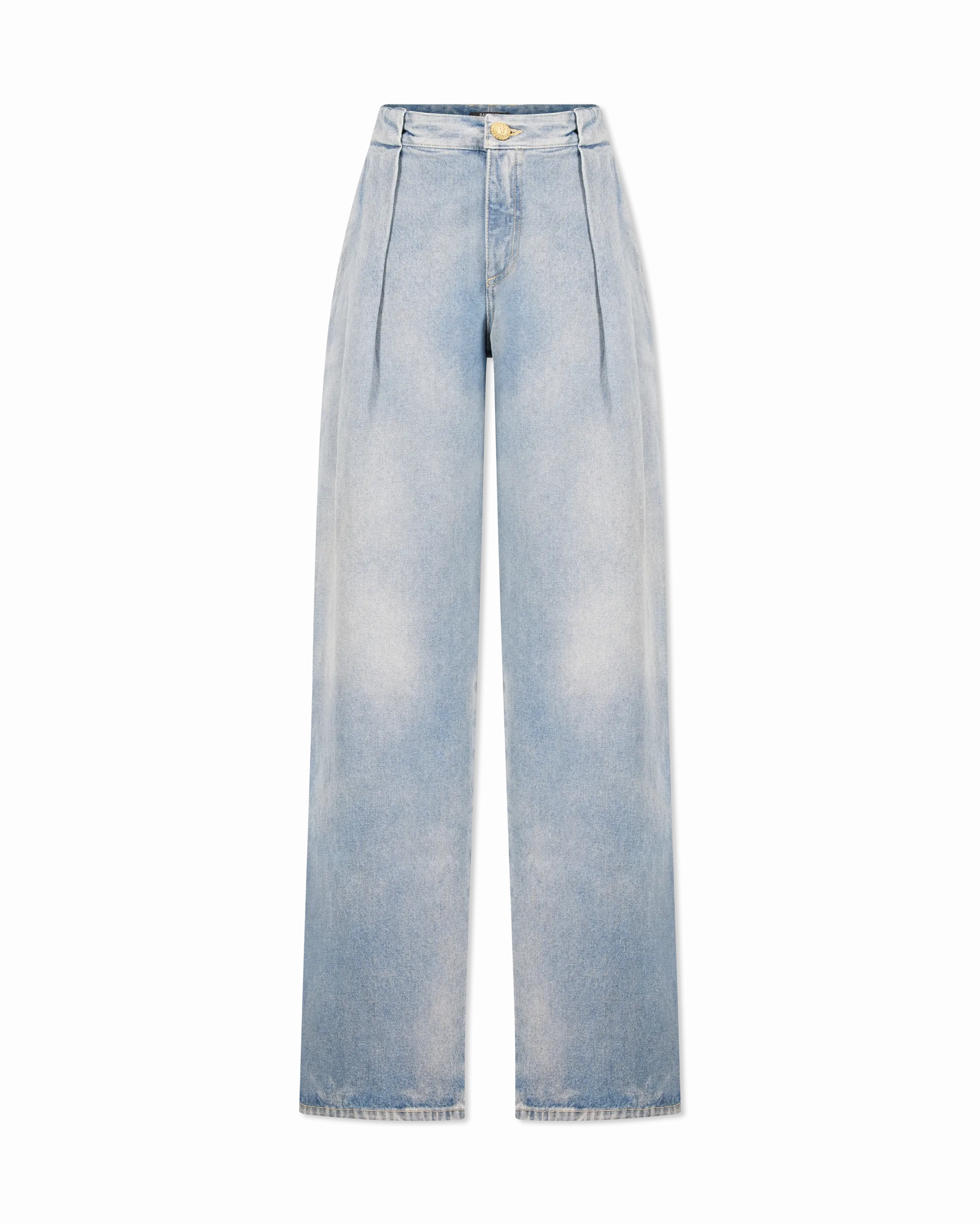 Pleated Denim Jeans