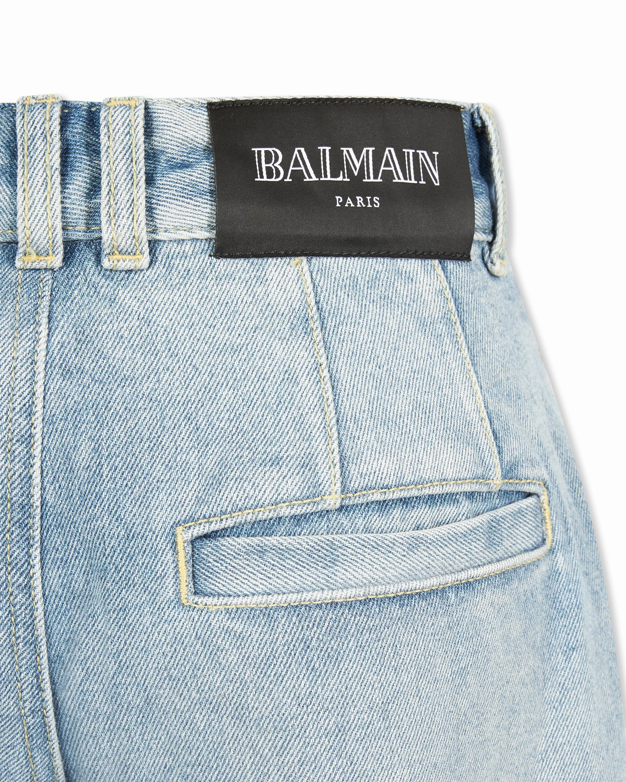 Pleated Denim Jeans