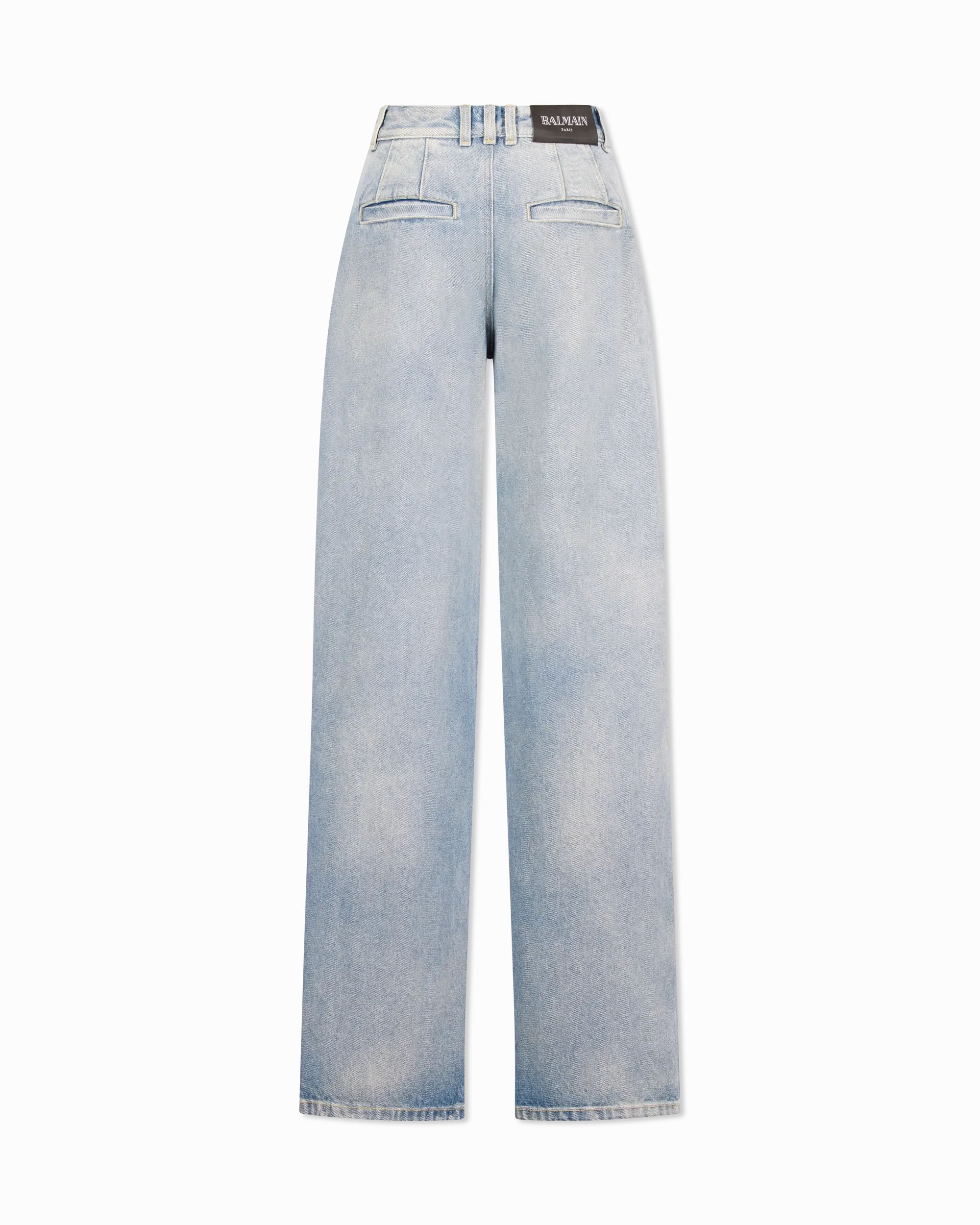 Pleated Denim Jeans