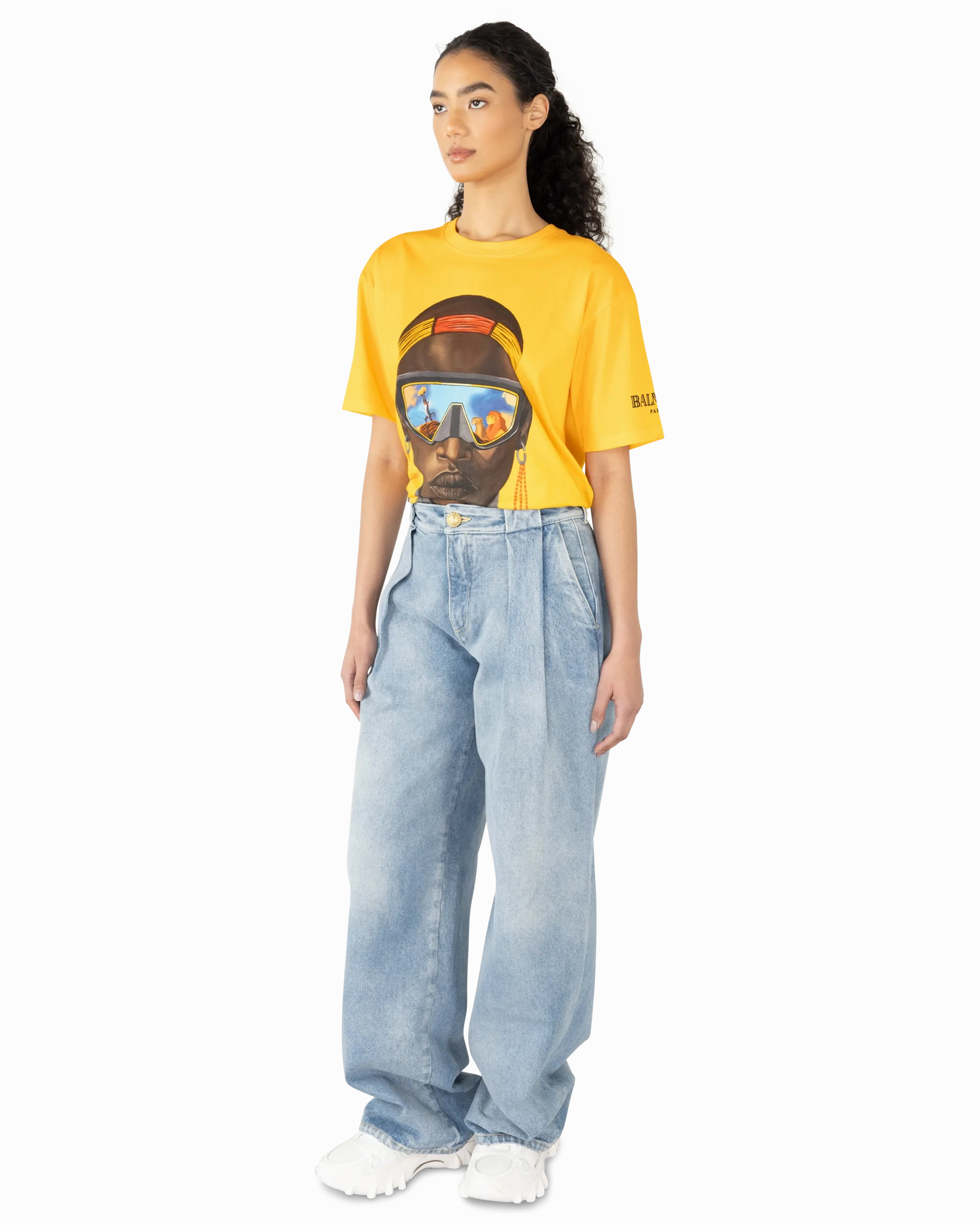 Pleated Denim Jeans