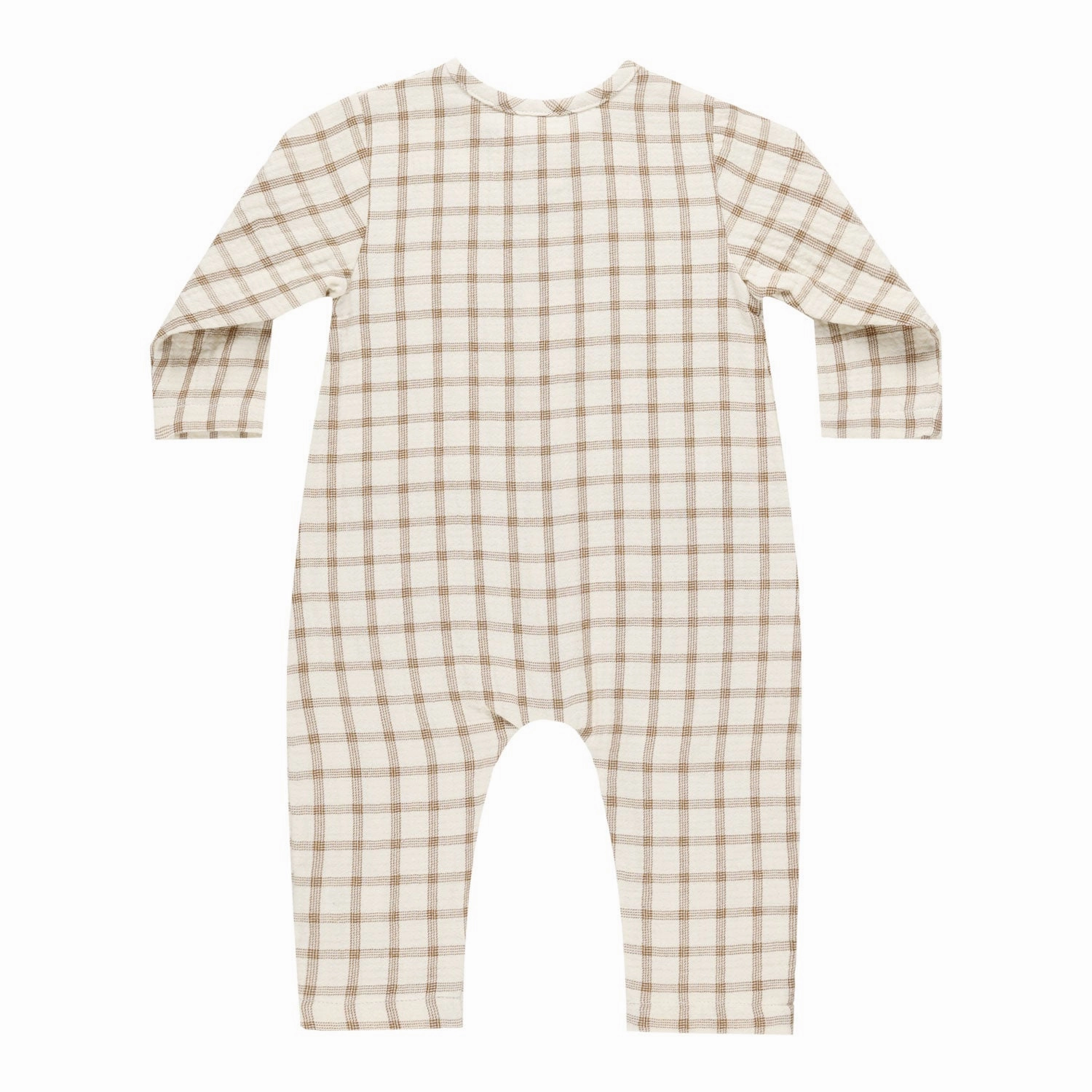 Pocketed Woven Jumpsuit - Cinnamon Plaid - FINAL SALE