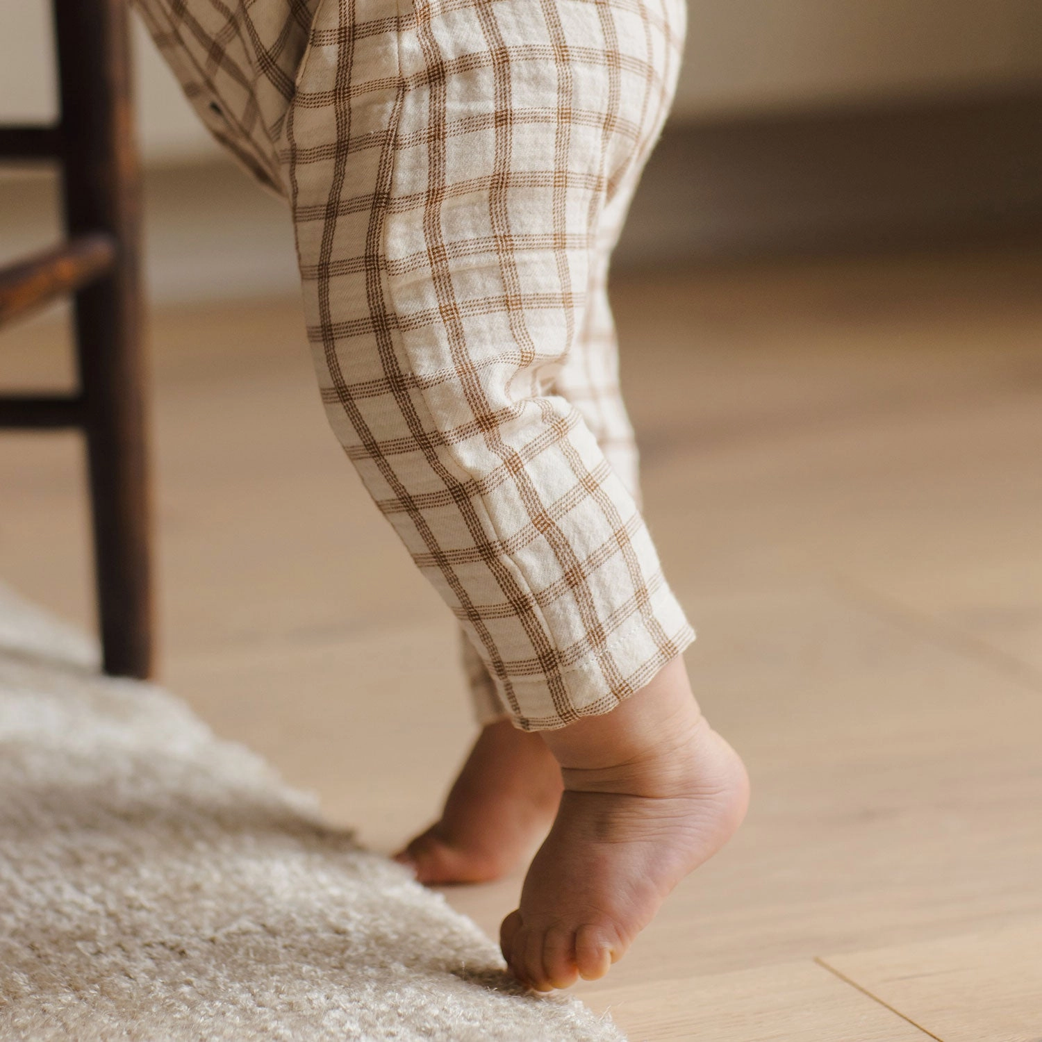 Pocketed Woven Jumpsuit - Cinnamon Plaid - FINAL SALE