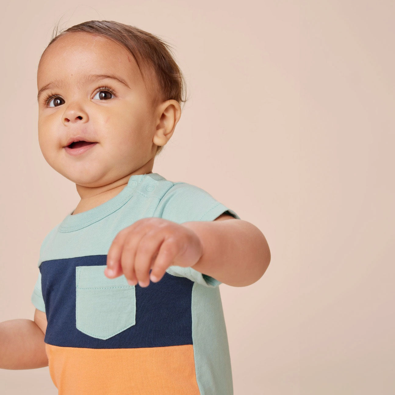 Pop Pocket Shortie Baby Romper - Canal Blue